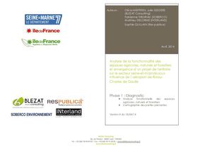 Analyse de la fonctionnalité des espaces agricoles, naturels et forestiers sous influence de l’aéroport de Roissy-Charles de Gaulle