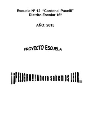 Proyecto Escuela 2015
