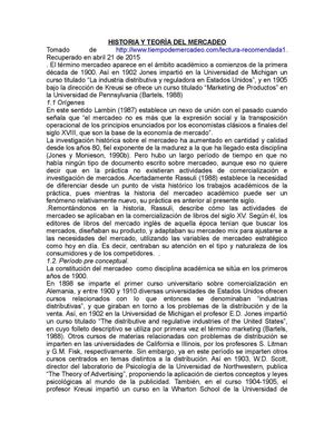 Historia Y Teoría Del Mercadeo