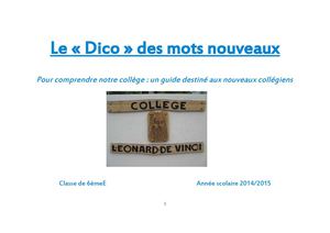 Dictionnaire Des Mots Du Collège