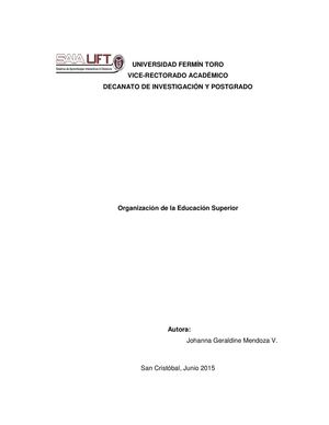 Organización De La Educación Universitaria