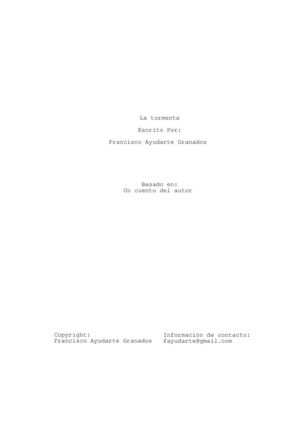 "La Tormenta" (microcorto): Guion técnico