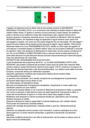 Programma Movimento Nazionale Italiano