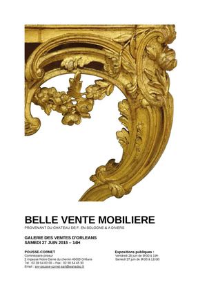 Belle vente mobilière 27 juin 2015 @ Galerie des ventes d'Orléans