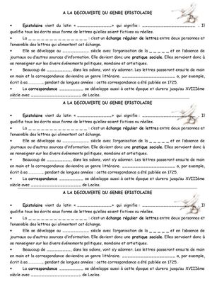 1. Intro à La Découverte Du Genre épistolaire