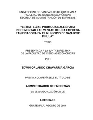 “Estrategias Promocionales Para Incrementar Las Ventas De Una Empresa Panificadora En El Municipio De San José Pinula”