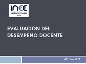Evaluación Desempeño Docente INEE