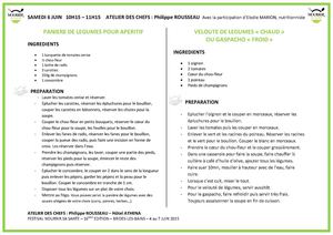 Nourrir Sa Santé Ateliers Des Chefs Philippe Rousseau