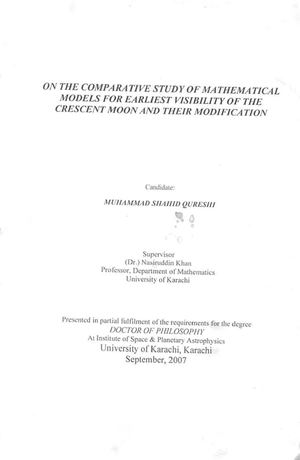 A THESIS ON LUNAR VISIBILITY