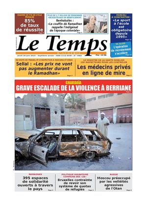 Le Temps d'Algérie Edition du Jeudi 18 Juin 2015
