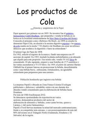 Historia Y Surgimiento De La Pepsi