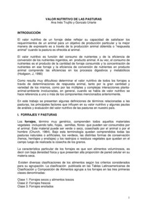 Valor Nutritivo Pasturas