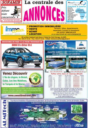 La Centrale des Annonces N° 1255 Semaine du 14 au 20 Juin 2015