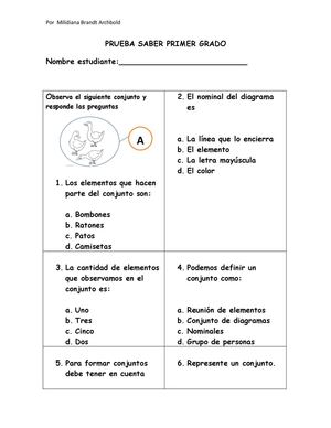 Prueba Saber Primer Grado Milidiana