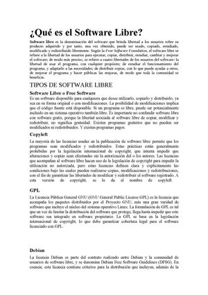 Resumen De Software Libre