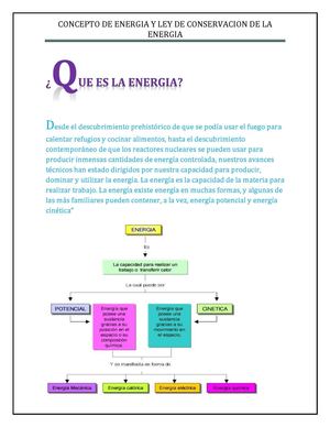 1 Concepto De Energia Y La Ley De Conservacion De La Energia