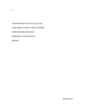 Propuesta De Proyecto Y Plano