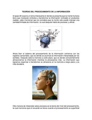 Teorías Del Procesamiento De La Información