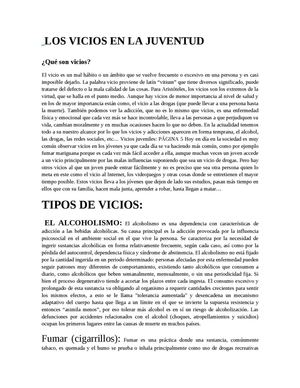 Los vicios en la adolescencia.