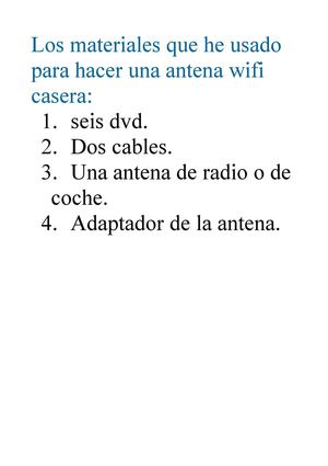 Materiales Antena Wifi Casera