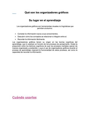 Qué Son Los Organizadores Gráficos