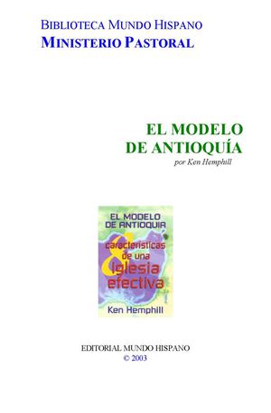 El Modelo De Antioquía