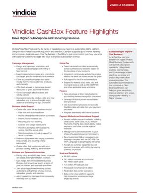 Vindicia CashBox - A Subscription Billing Solution