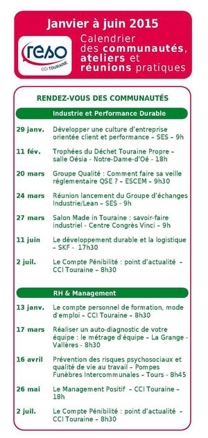 Calendrier Reseaux 1er Semestre2015