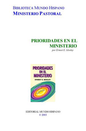 Prioridades En El Ministerio