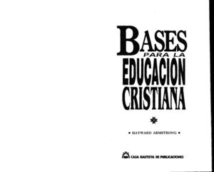 Bases Para La Educacion Cristiana