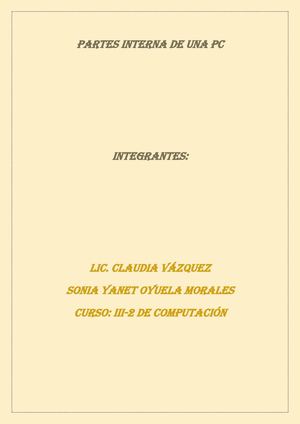 Partes Interna De Una Pc Son