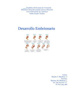 Desarrollo Embrionario
