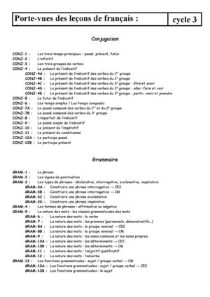 Porte-vues de français Cycle 3 Ecole SInoncelli