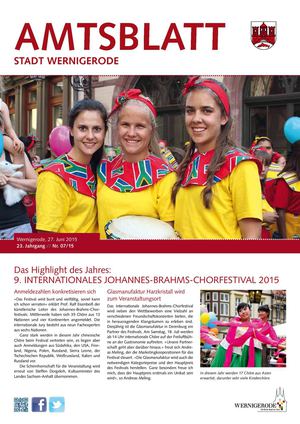 Amtsblatt der Stadt Wernigerode - Ausgabe 07/2015