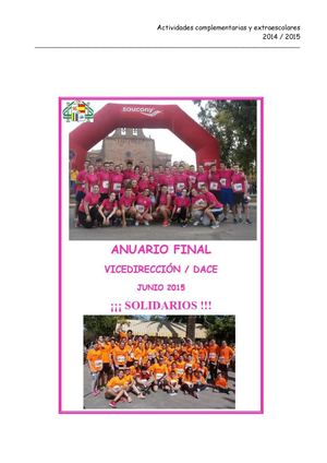 Anuario Final Actividades Complementarias Y Extraescolares 2015
