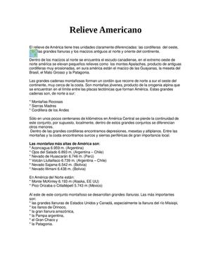 Resumen Relieve Americano