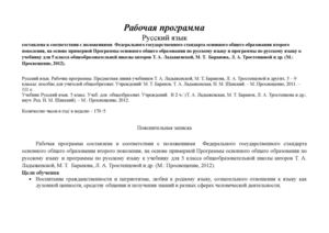 Рабочая программа. Ладыженская. 5 класс