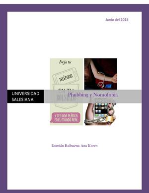 Phubbing Y Nomofobia