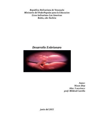 Desarrollo enbrionario