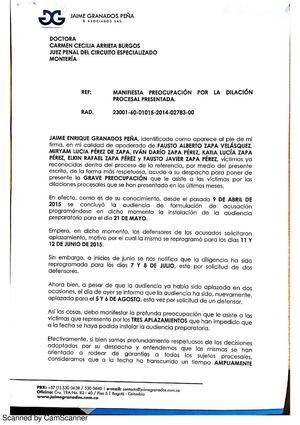 Solicitud Del Abogado Jaime Granados En El Proceso Por La Muerte De Jairo Alberto Zapa