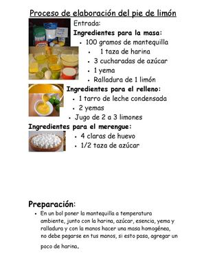 Proceso De Elaboración Del Pie De Limón