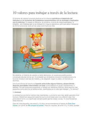 Diez Valores Para Trabajar