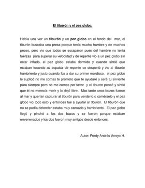 Historia El Tiburón Y Ei Pez Globo