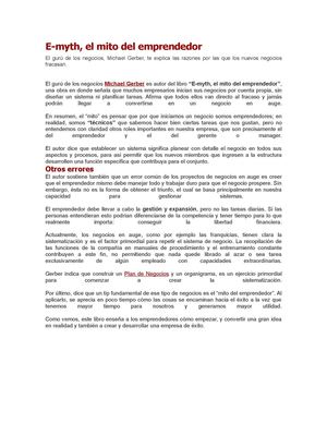 Mitos Del Emprendedor