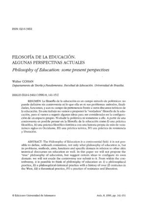 Filosofia De La Educacion Actual