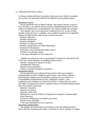 Operaciones Bancarias