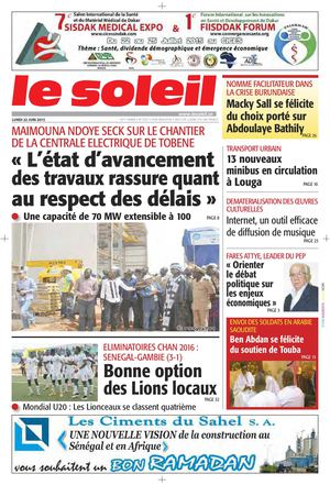 Edition Du 22 Juin 2015