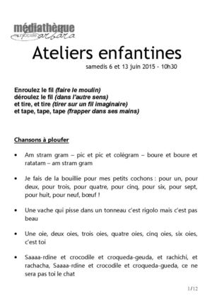 Livret Enfantines