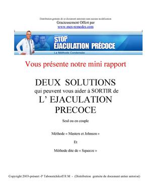 Extrait de la Méthode Condensée Ejaculation Précoce