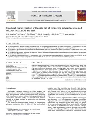 Structural Characterization Of Chloride Salt Of Conducting PANI By XRD, SAXD, SAXS And SEM (Journal Of Molecular Structure).